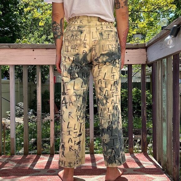 Vintage 90’s Sargent Pepper high waisted jeans /bleached jeans / 29 - Picture 2 of 12